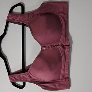 Mauve Snap-Front Padded Stretch Bra Size 4XL